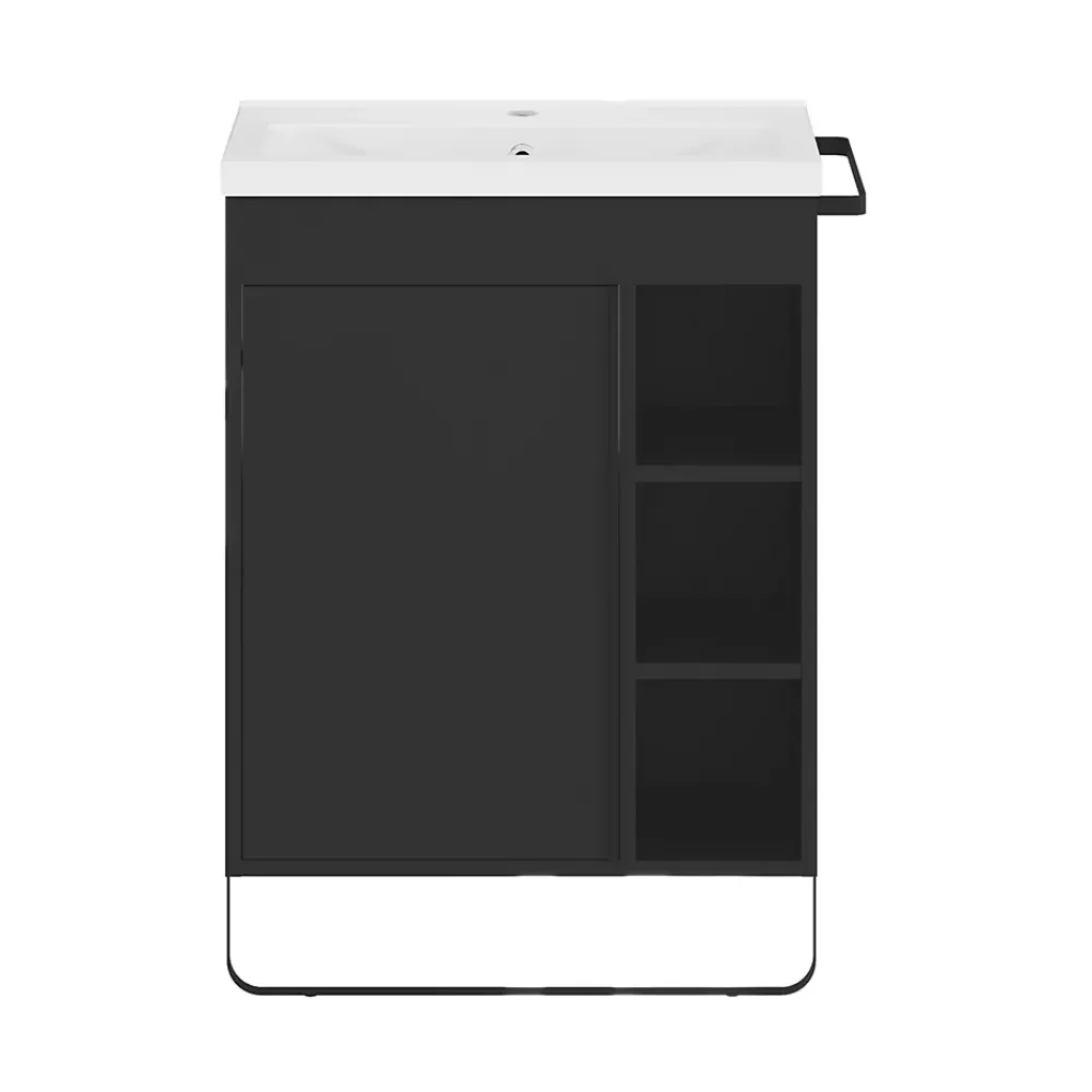 GoodHome Plan vasque faible profondeur blanc Nira 60 cm