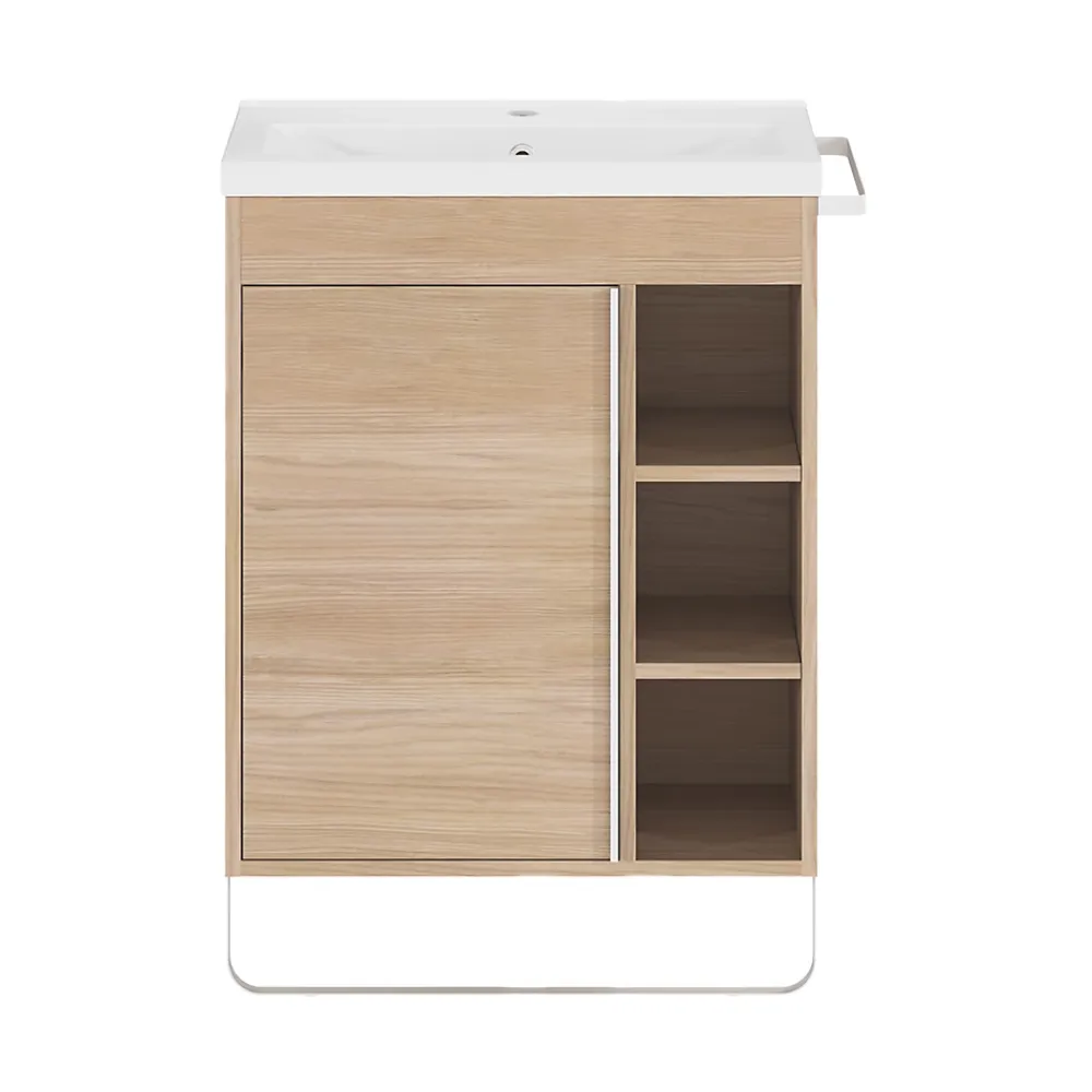 GoodHome Plan vasque faible profondeur blanc Nira 60 cm