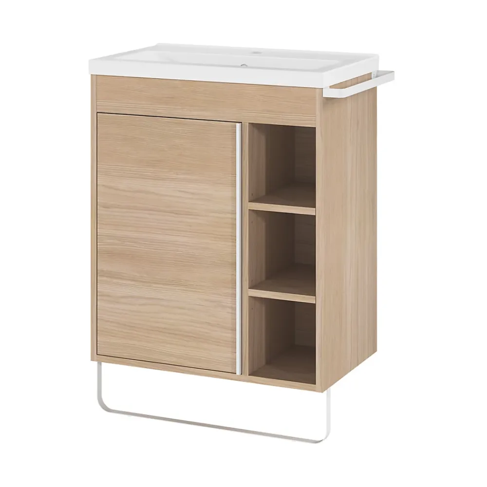 GoodHome Plan vasque faible profondeur blanc Nira 60 cm