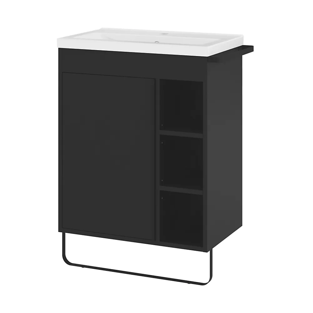 GoodHome Plan vasque faible profondeur blanc Nira 60 cm