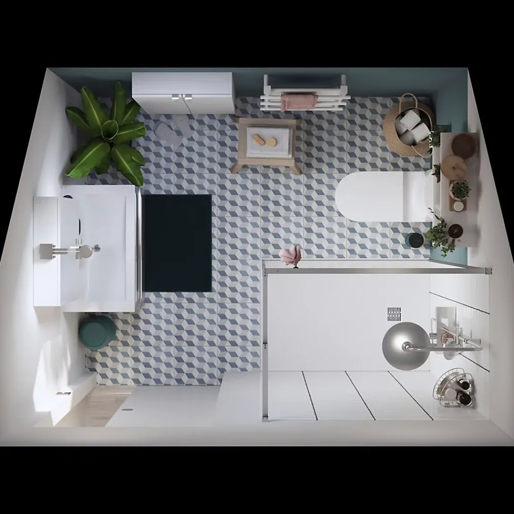GoodHome Plan vasque faible profondeur blanc Nira 60 cm
