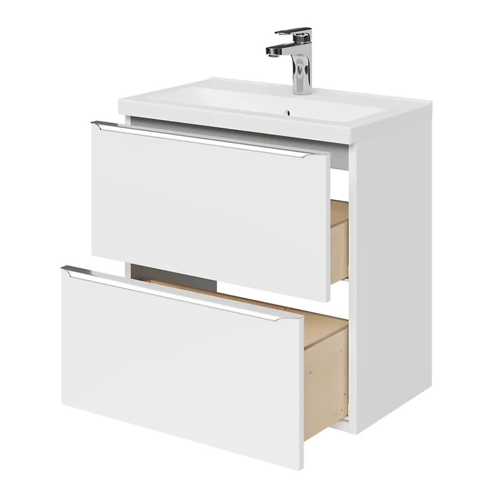 GoodHome Plan vasque faible profondeur blanc Nira 60 cm