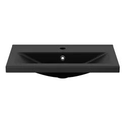 GoodHome Plan vasque faible profondeur noir Nira 80 cm