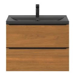 GoodHome Plan vasque faible profondeur noir Nira 80 cm