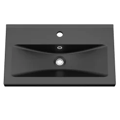 GoodHome Plan vasque faible profondeur noir Nira 80 cm