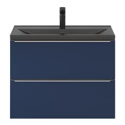 GoodHome Plan vasque faible profondeur noir Nira 80 cm