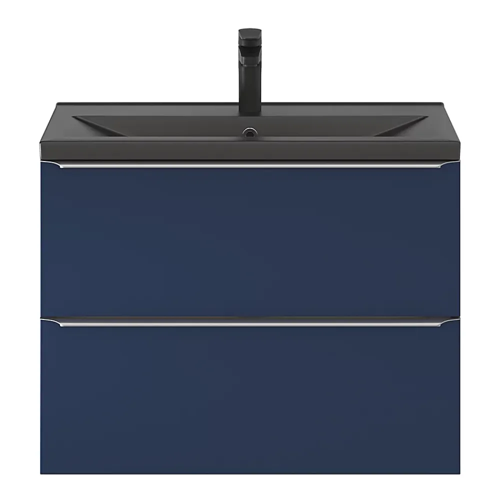 GoodHome Plan vasque faible profondeur noir Nira 80 cm