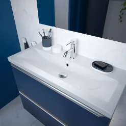 GoodHome Plan vasque faible profondeur blanc Nira 80 cm