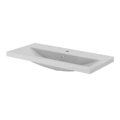 GoodHome Plan vasque faible profondeur blanc Nira 80 cm