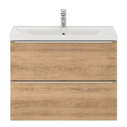 GoodHome Plan vasque faible profondeur blanc Nira 80 cm