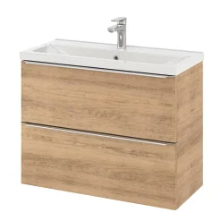 GoodHome Plan vasque faible profondeur blanc Nira 80 cm