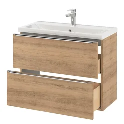 GoodHome Plan vasque faible profondeur blanc Nira 80 cm