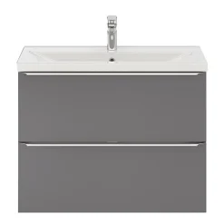 GoodHome Plan vasque faible profondeur blanc Nira 80 cm