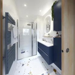 GoodHome Plan vasque faible profondeur blanc Nira 80 cm