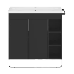 GoodHome Plan vasque faible profondeur blanc Nira 80 cm