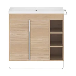GoodHome Plan vasque faible profondeur blanc Nira 80 cm