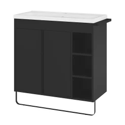 GoodHome Plan vasque faible profondeur blanc Nira 80 cm