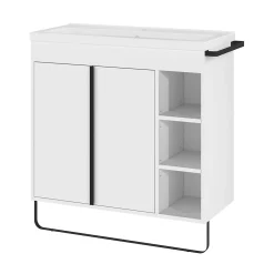 GoodHome Plan vasque faible profondeur blanc Nira 80 cm