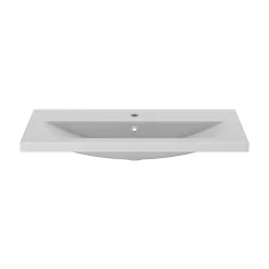 GoodHome Plan vasque faible profondeur blanc Nira 80 cm