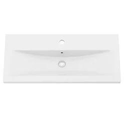GoodHome Plan vasque faible profondeur blanc Nira 80 cm