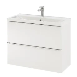 GoodHome Plan vasque faible profondeur blanc Nira 80 cm