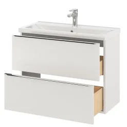 GoodHome Plan vasque faible profondeur blanc Nira 80 cm