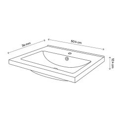 Plan Simple Vasque|GoodHome Plan vasque faible profondeur noir Nira 50 cm