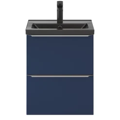 Plan Simple Vasque|GoodHome Plan vasque faible profondeur noir Nira 50 cm