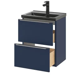 Plan Simple Vasque|GoodHome Plan vasque faible profondeur noir Nira 50 cm
