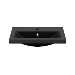 Plan Simple Vasque|GoodHome Plan vasque faible profondeur noir Nira 60 cm