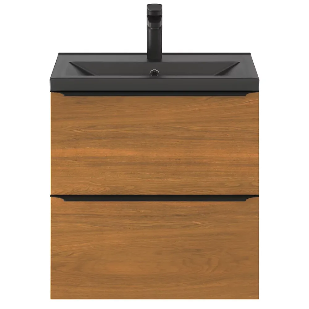 Plan Simple Vasque|GoodHome Plan vasque faible profondeur noir Nira 60 cm