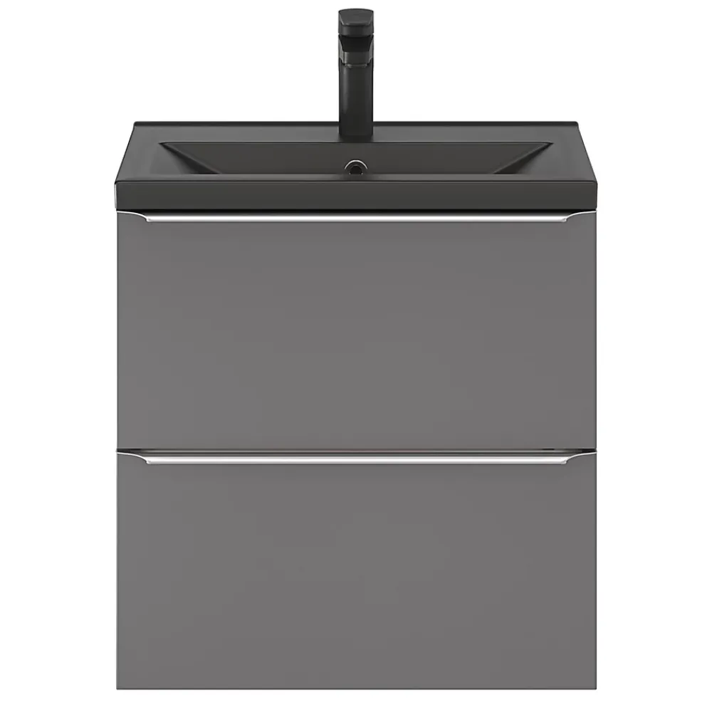 Plan Simple Vasque|GoodHome Plan vasque faible profondeur noir Nira 60 cm