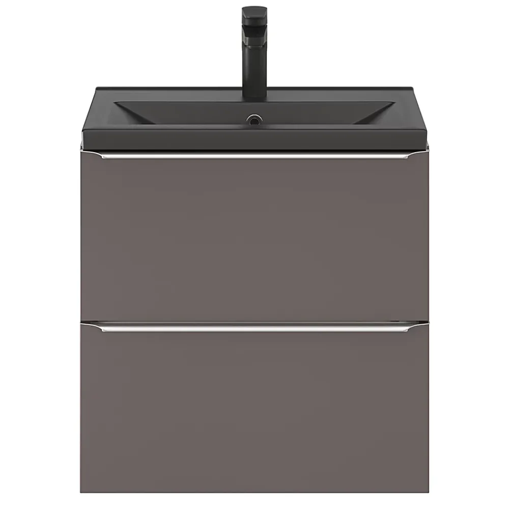 Plan Simple Vasque|GoodHome Plan vasque faible profondeur noir Nira 60 cm