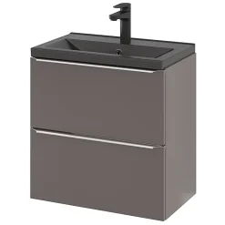 Plan Simple Vasque|GoodHome Plan vasque faible profondeur noir Nira 60 cm
