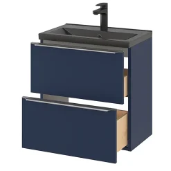 Plan Simple Vasque|GoodHome Plan vasque faible profondeur noir Nira 60 cm