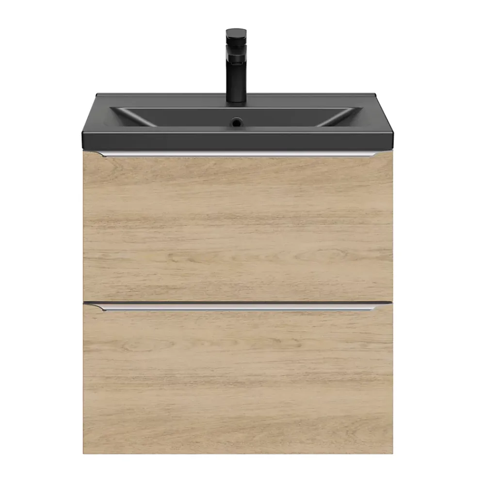 Plan Simple Vasque|GoodHome Plan vasque faible profondeur noir Nira 60 cm