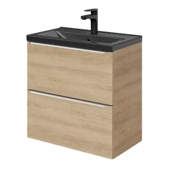 Plan Simple Vasque|GoodHome Plan vasque faible profondeur noir Nira 60 cm