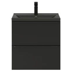 Plan Simple Vasque|GoodHome Plan vasque faible profondeur noir Nira 60 cm