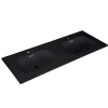 Plan Double Vasque|Mob-In Plan vasque intégré en résine de synthèse ENIO 140cm noir