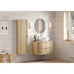 Meublorama Plan vasque KORI 80 cm chene clair Accessoire pour meuble sous vasque