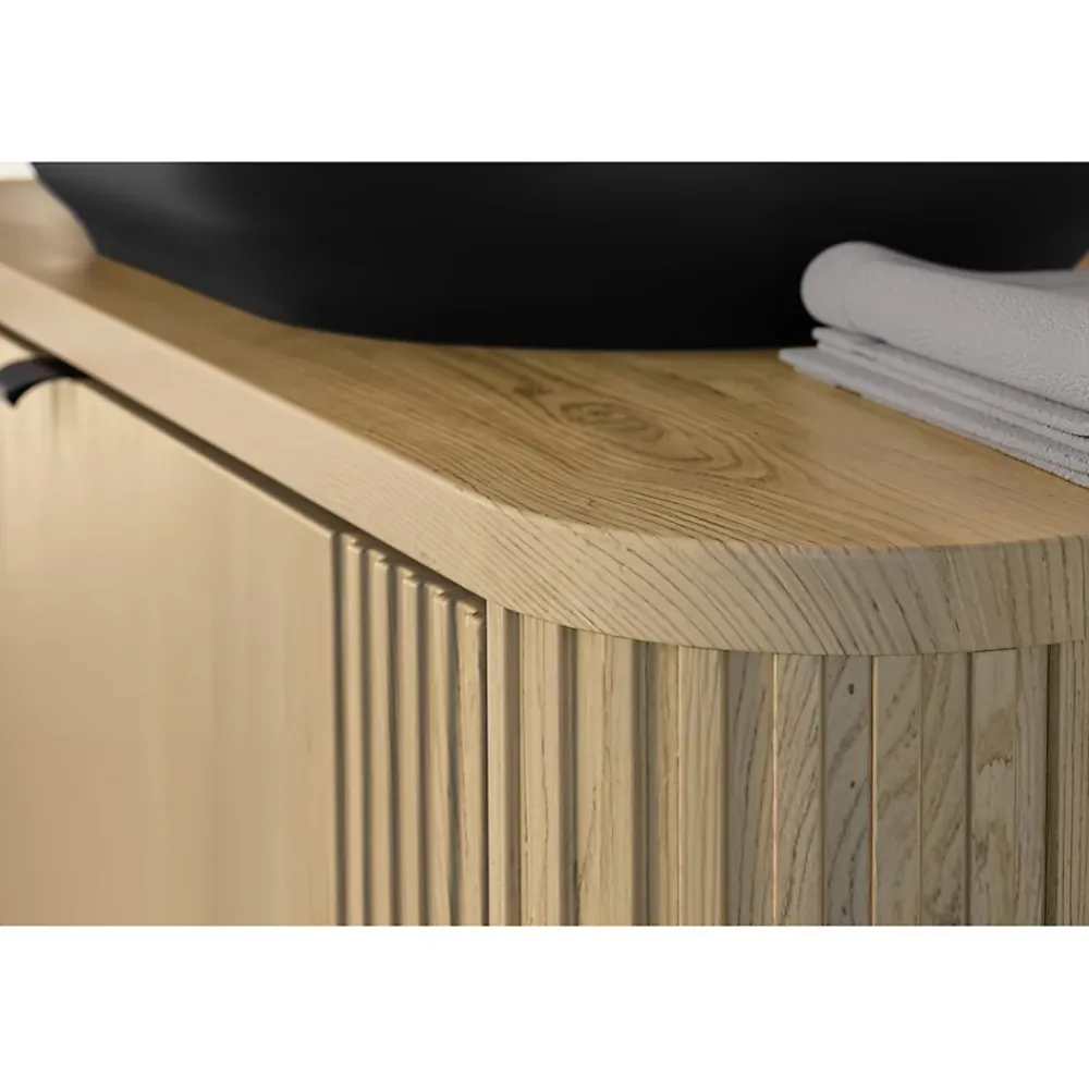 Meublorama Plan vasque KORI 80 cm chene clair Accessoire pour meuble sous vasque