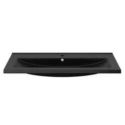 Plan Simple Vasque|GoodHome Plan vasque l.100 cm Nira en porcelaine vitrifié coloris noir