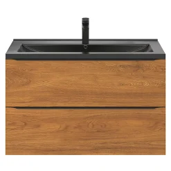 Plan Simple Vasque|GoodHome Plan vasque l.100 cm Nira en porcelaine vitrifié coloris noir