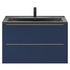Plan Simple Vasque|GoodHome Plan vasque l.100 cm Nira en porcelaine vitrifié coloris noir