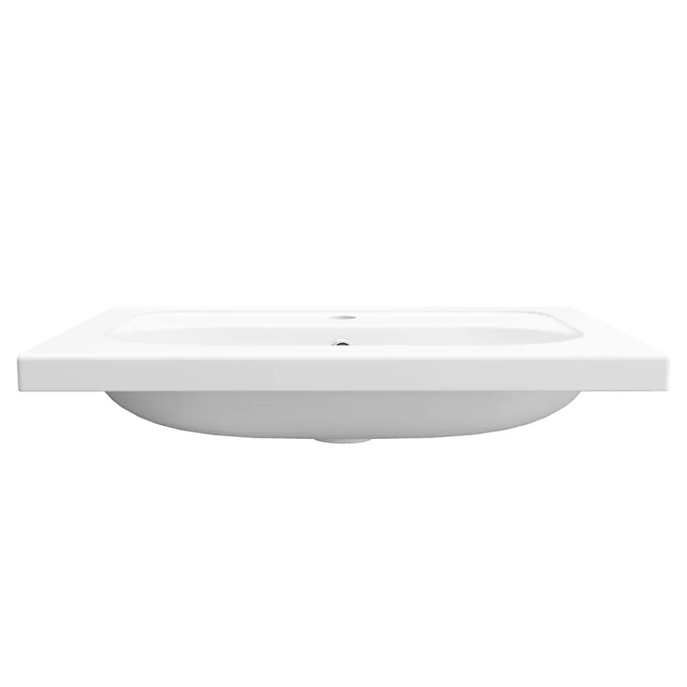 GoodHome Plan vasque l.60,6 x H.12,3 x P.45,2 cm, en céramique blanche, levanna
