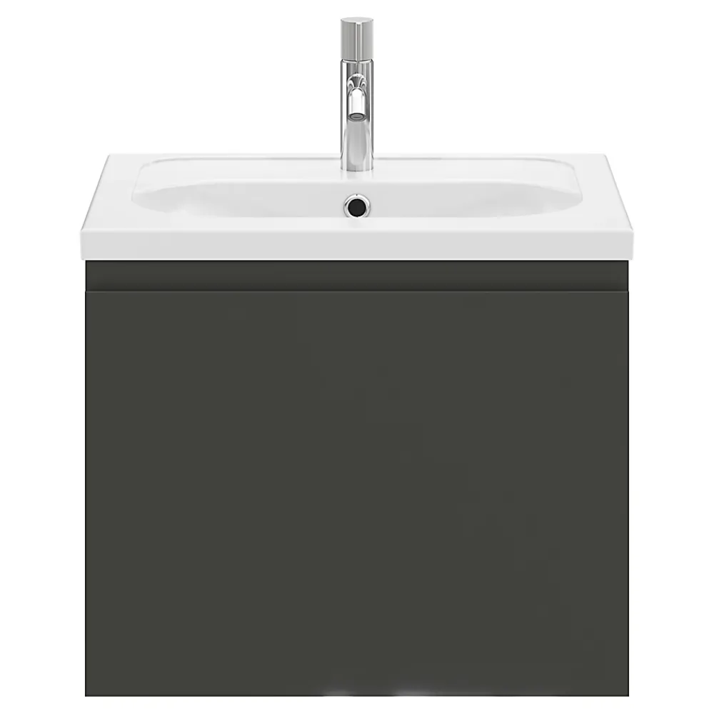 GoodHome Plan vasque l.60,6 x H.12,3 x P.45,2 cm, en céramique blanche, levanna