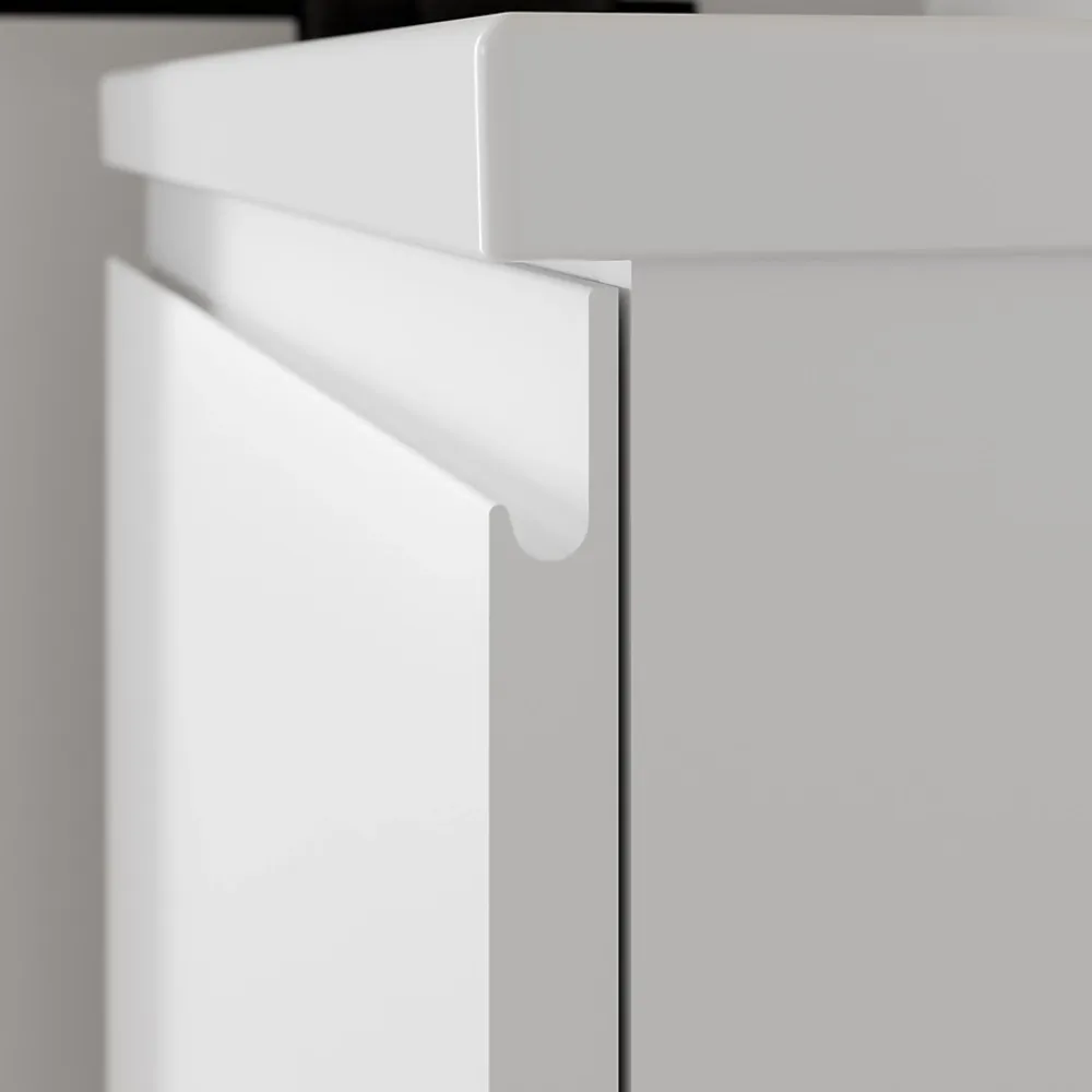GoodHome Plan vasque l.60,6 x H.12,3 x P.45,2 cm, en céramique blanche, levanna