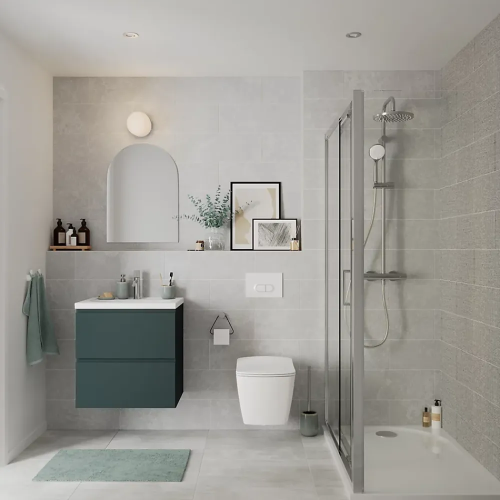 GoodHome Plan vasque l.60,6 x H.12,3 x P.45,2 cm, en céramique blanche, levanna