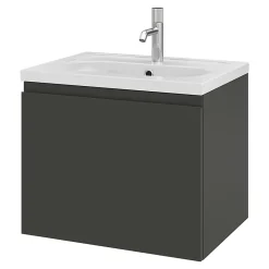 GoodHome Plan vasque l.60,6 x H.12,3 x P.45,2 cm, en céramique blanche, levanna