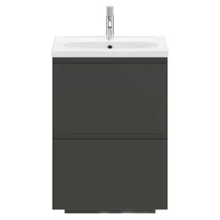 GoodHome Plan vasque l.60,6 x H.12,3 x P.45,2 cm, en céramique blanche, levanna